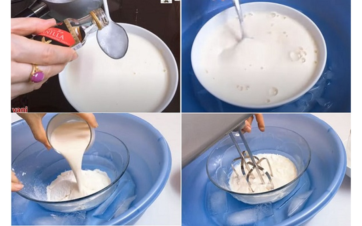 Hướng dẫn c&aacute;ch l&agrave;m kem bằng m&aacute;y đ&aacute;nh trứng đơn giản tại nh&agrave;